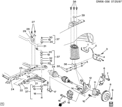 FRONT SUSPENSION-STEERING Buick Riviera 1998-1999 G SUSPENSION/FRONT