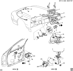 INTERIOR TRIM-FRONT SEAT TRIM-SEAT BELTS Cadillac Hearse/Limousine 1998-1999 KD INFLATABLE RESTRAINT SYSTEM (AJ7,AK5)