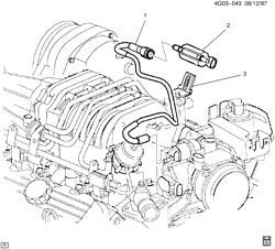 FUEL SYSTEM-EXHAUST-EMISSION SYSTEM Buick Riviera 1998-1999 G VAPOR CANISTER LINES & VALVE-V6 (L67/3.8-1)