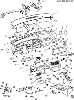 WINDSHIELD-WIPER-MIRRORS-INSTRUMENT PANEL-CONSOLE-DOORS Buick Regal 1995-1996 W INSTRUMENT PANEL PART 1