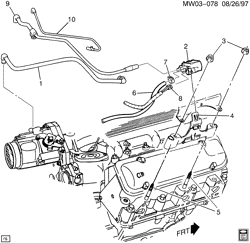 FUEL SYSTEM-EXHAUST-EMISSION SYSTEM Chevrolet Monte Carlo 1996-1999 W VAPOR CANISTER LINES & VALVE(L82/3.1M)