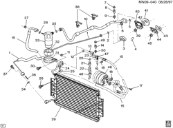 BODY MOUNTING-AIR CONDITIONING-AUDIO/ENTERTAINMENT Chevrolet Malibu 1997-1999 N A/C REFRIGERATION SYSTEM (LD9/2.4T)