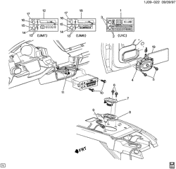 BODY MOUNTING-AIR CONDITIONING-AUDIO/ENTERTAINMENT Chevrolet Cavalier 1995-1995 J AUDIO SYSTEM