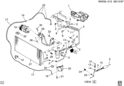 BODY MOUNTING-AIR CONDITIONING-AUDIO/ENTERTAINMENT Buick Regal 1997-1998 W A/C REFRIGERATION SYSTEM (L82/3.1M)