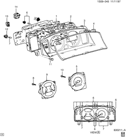 КРЕПЛЕНИЕ КУЗОВА-КОНДИЦИОНЕР-АУДИОСИСТЕМА Chevrolet Prizm 1998-2002 S CLUSTER ASM/INSTRUMENT PANEL (EXC (U16))