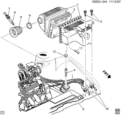FUEL SYSTEM-EXHAUST-EMISSION SYSTEM Pontiac Bonneville 1996-1999 H AIR INTAKE SYSTEM-V6 3.8-1(L67)