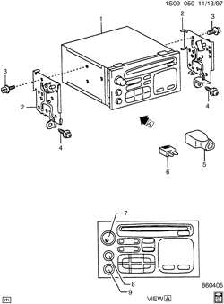 BODY MOUNTING-AIR CONDITIONING-AUDIO/ENTERTAINMENT Chevrolet Prizm 1998-2002 S AUDIO SYSTEM RADIO