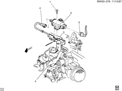 FUEL SYSTEM-EXHAUST-EMISSION SYSTEM Buick Century 1998-1998 W VAPOR CANISTER LINES & VALVE(L67,3.8-1)
