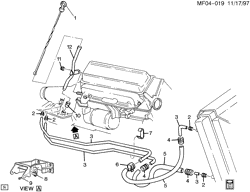 5-СКОРОСТНАЯ МЕХАНИЧЕСКАЯ КОРОБКА ПЕРЕДАЧ Chevrolet Camaro 1995-1997 F FILLER TUBE & OIL COOLER PIPES (L36/3.8K, M30)