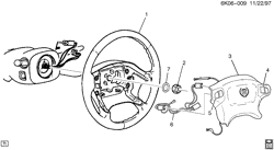 FRONT SUSPENSION-STEERING Cadillac Hearse/Limousine 1998-2000 KS,KY STEERING WHEEL & HORN PARTS