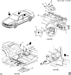 ОТДЕЛКА САЛОНА - ОТДЕЛКА ПЕРЕДН. СИДЕНЬЯ-РЕМНИ БЕЗОПАСНОСТИ Cadillac Hearse/Limousine 1998-2003 KS,KY INFLATABLE RESTRAINT SYSTEM (RHD)(EXPORT)