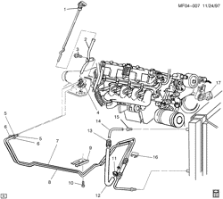 FREIOS Chevrolet Camaro 1998-2002 F FILLER TUBE & OIL COOLER PIPES (LS1/5.7G, M30)