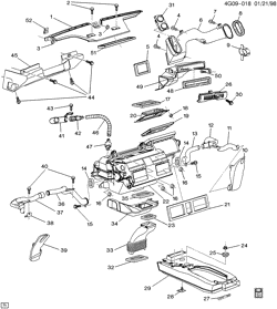 BODY MOUNTING-AIR CONDITIONING-AUDIO/ENTERTAINMENT Buick Riviera 1998-1999 G AIR DISTRIBUTION SYSTEM