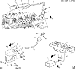 FUEL SYSTEM-EXHAUST-EMISSION SYSTEM Cadillac Deville 1998-1999 KS,KY VAPOR CANISTER & RELATED PARTS