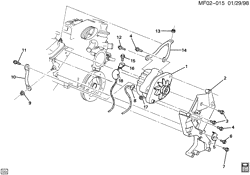 STARTER-GENERATOR-IGNITION-ELECTRICAL-LAMPS Pontiac Firebird 1993-1993 F GENERATOR MOUNTING (LT1/5.7P)
