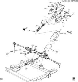 FRONT SUSPENSION-STEERING Buick Century 1997-2004 W STEERING SYSTEM & RELATED PARTS