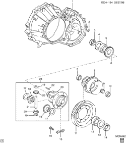 ТОРМОЗА Chevrolet Prizm 1998-2002 S AUTOMATIC TRANSAXLE HOUSING & DIFFERENTIAL(MS7)
