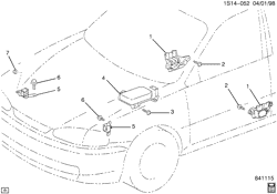 INTERIOR TRIM-FRONT SEAT TRIM-SEAT BELTS Chevrolet Prizm 1998-2002 S INFLATABLE RESTRAINT SYSTEM PART 2 (AK5,AJ7)