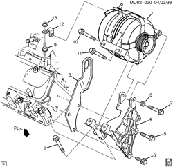 LÂMPADAS-ELÉTRICAS-IGNIÇÃO-GERADOR-MOTOR DE ARRANQUE Chevrolet Venture APV 1999-2005 U GENERATOR MOUNTING (LA1/3.4E)