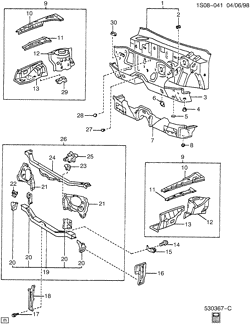 TÔLE AVANT-CHAUFFERETTE-ENTRETIEN DU VÉHICULE Chevrolet Prizm 1998-2002 S TÔLE AVANT PART 2