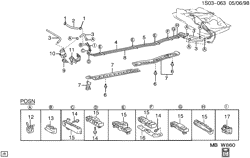SISTEMA DE COMBUSTIBLE - ESCAPE - EMISIÓN EVAPORACIÓN Chevrolet Prizm 1993-1997 S FUEL SUPPLY SYSTEM PIPE, HOSE, & RETAINERS (1.6-6)(L01),(1.8-8)(LV6)