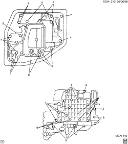 АВТОМАТИЧЕСКАЯ КОРОБКА ПЕРЕДАЧ Chevrolet Prizm 1998-2002 S AUTOMATIC TRANSAXLE VALVE BODY MOUNTING(MS7)