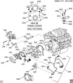 MOTOR 6 CILINDROS Buick Century 1999-2004 W ENGINE ASM-3.8L V6 PART 3 FRONT COVER AND COOLING (L36/3.8K)