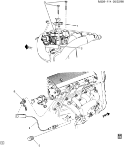FUEL SYSTEM-EXHAUST-EMISSION SYSTEM Chevrolet Cavalier 1999-2002 J M.A.P. & OXYGEN SENSORS (LD9/2.4T)