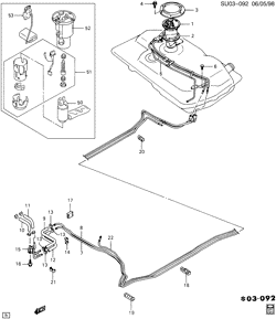 FUEL SYSTEM-EXHAUST-EMISSION SYSTEM Chevrolet Metro 1998-2000 M FUEL SUPPLY SYSTEM (LP2/1.0-6)