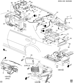 BODY MOUNTING-AIR CONDITIONING-AUDIO/ENTERTAINMENT Cadillac Deville 1998-1999 KS,KY NAVIGATION SYSTEM (UY4)