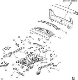 BODY MOLDINGS-SHEET METAL-REAR COMPARTMENT HARDWARE-ROOF HARDWARE Cadillac Hearse/Limousine 1998-1999 KD SHEET METAL/BODY PART 6-UNDERBODY & REAR END