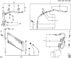 BODY MOUNTING-AIR CONDITIONING-AUDIO/ENTERTAINMENT Chevrolet Prizm 1998-2002 S A/C REFRIGERATION SYSTEM (C60)