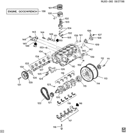 4-ЦИЛИНДРОВЫЙ ДВИГАТЕЛЬ Chevrolet Cavalier 1996-2002 J ENGINE ASM-2.2L L4 PART 1 CYLINDER BLOCK & INTERNAL (LN2/2.2-4)