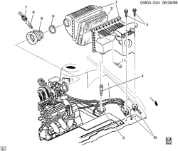 FUEL SYSTEM-EXHAUST-EMISSION SYSTEM Pontiac Bonneville 1995-1999 H AIR INTAKE SYSTEM-V6 3.8K(L36)