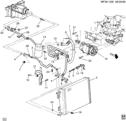 BODY MOUNTING-AIR CONDITIONING-AUDIO/ENTERTAINMENT Chevrolet Camaro 1998-2002 F A/C REFRIGERATION SYSTEM (LS1/5.7G)(C60)