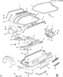 BODY MOLDINGS-SHEET METAL-REAR COMPARTMENT HARDWARE-ROOF HARDWARE Chevrolet Corvette 1992-1995 Y07 BODY/REAR OUTER(ZR1)