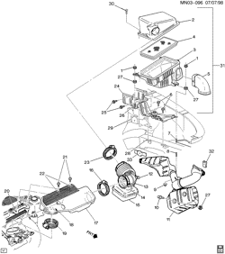 FUEL SYSTEM-EXHAUST-EMISSION SYSTEM Chevrolet Malibu 1997-1999 N AIR INTAKE SYSTEM (LD9/2.4T)