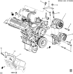 LÂMPADAS-ELÉTRICAS-IGNIÇÃO-GERADOR-MOTOR DE ARRANQUE Buick Regal 1999-2004 W GENERATOR MOUNTING (L36/3.8K)
