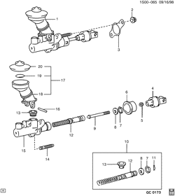 4-CYLINDER ENGINE Chevrolet Prizm 1996-1997 S CLUTCH CYLINDERS/HYDRAULIC-MASTER(MB4,MB5)