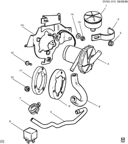 FUEL SYSTEM-EXHAUST-EMISSION SYSTEM Cadillac Catera 1997-2001 V A.I.R. PUMP & RELATED PARTS WHEELHOUSE