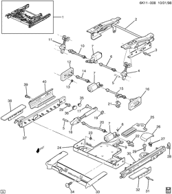 REAR GLASS-SEAT PARTS-ADJUSTER Cadillac Hearse/Limousine 1998-2003 KS,KY ADJUSTER ASM/SEAT-DRIVER(EXPORT)(RHD,A45)