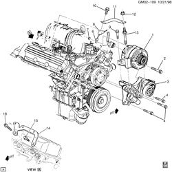 STARTER-GENERATOR-IGNITION-ELECTRICAL-LAMPS Buick Lesabre 2000-2005 H GENERATOR MOUNTING (L36/3.8K)