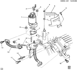 FUEL SYSTEM-EXHAUST-EMISSION SYSTEM Buick Lucerne 2006-2008 H E.G.R. VALVE & RELATED PARTS (L26/3.8-2)