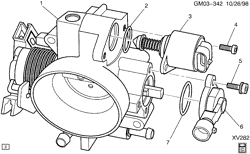 FUEL SYSTEM-EXHAUST-EMISSION SYSTEM Chevrolet Lumina 2000-2001 W69 THROTTLE BODY (LG8/3.1J)