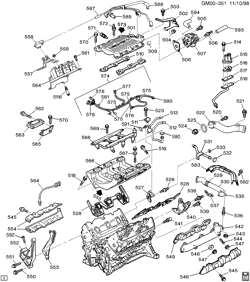 6-ЦИЛИНДРОВЫЙ ДВИГАТЕЛЬ Chevrolet Monte Carlo 1998-1999 W ENGINE ASM-3.1L V6 PART 5 MANIFOLDS & FUEL RELATED PARTS (L82/3.1M)