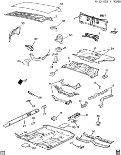 BODY MOLDINGS-SHEET METAL-REAR COMPARTMENT HARDWARE-ROOF HARDWARE Buick Lesabre 1992-1996 H SHEET METAL/BODY-UNDERBODY & REAR END