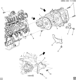 6-ЦИЛИНДРОВЫЙ ДВИГАТЕЛЬ Buick Lesabre 2000-2005 H ENGINE TO TRANSMISSION MOUNTING