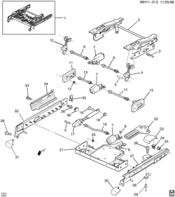 REAR GLASS-SEAT PARTS-ADJUSTER Pontiac Bonneville 2000-2000 H ADJUSTER ASM/SEAT-PASSENGER(AG2,AM6,A51)