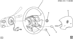FRONT SUSPENSION-STEERING Buick Lesabre 2000-2005 H STEERING WHEEL & HORN PARTS (EXC (UK3))