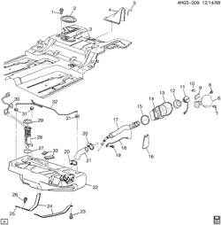 FUEL SYSTEM-EXHAUST-EMISSION SYSTEM Buick Lesabre 2000-2005 H FUEL TANK & MOUNTING